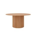 Flute Circular Natural Veneer Dining Table