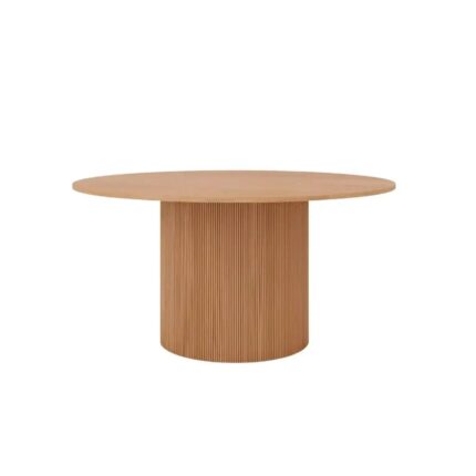 Flute Circular Natural Veneer Dining Table